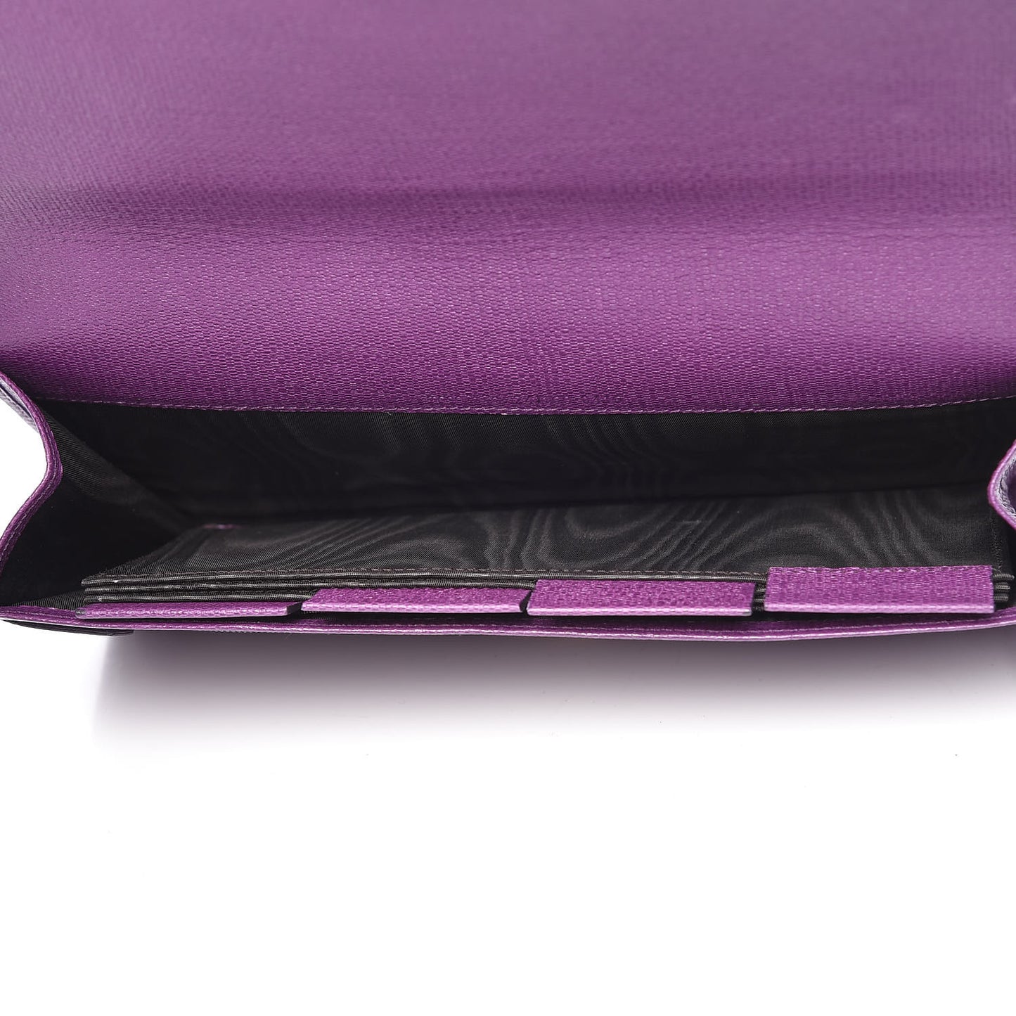 Textured Calfskin Classic Y Document Case Clutch Purple