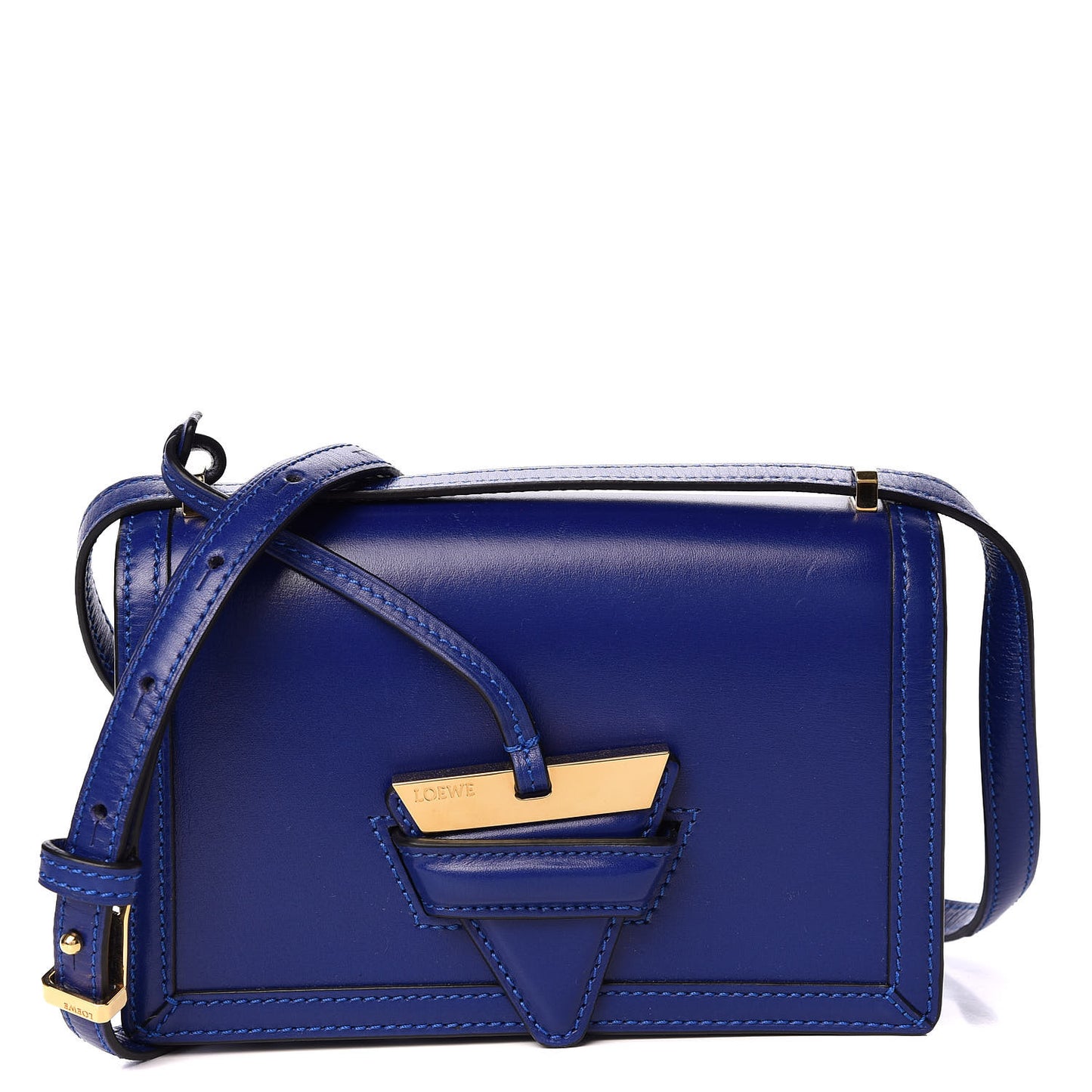 Calfskin Small Barcelona Shoulder Bag Royal Blue