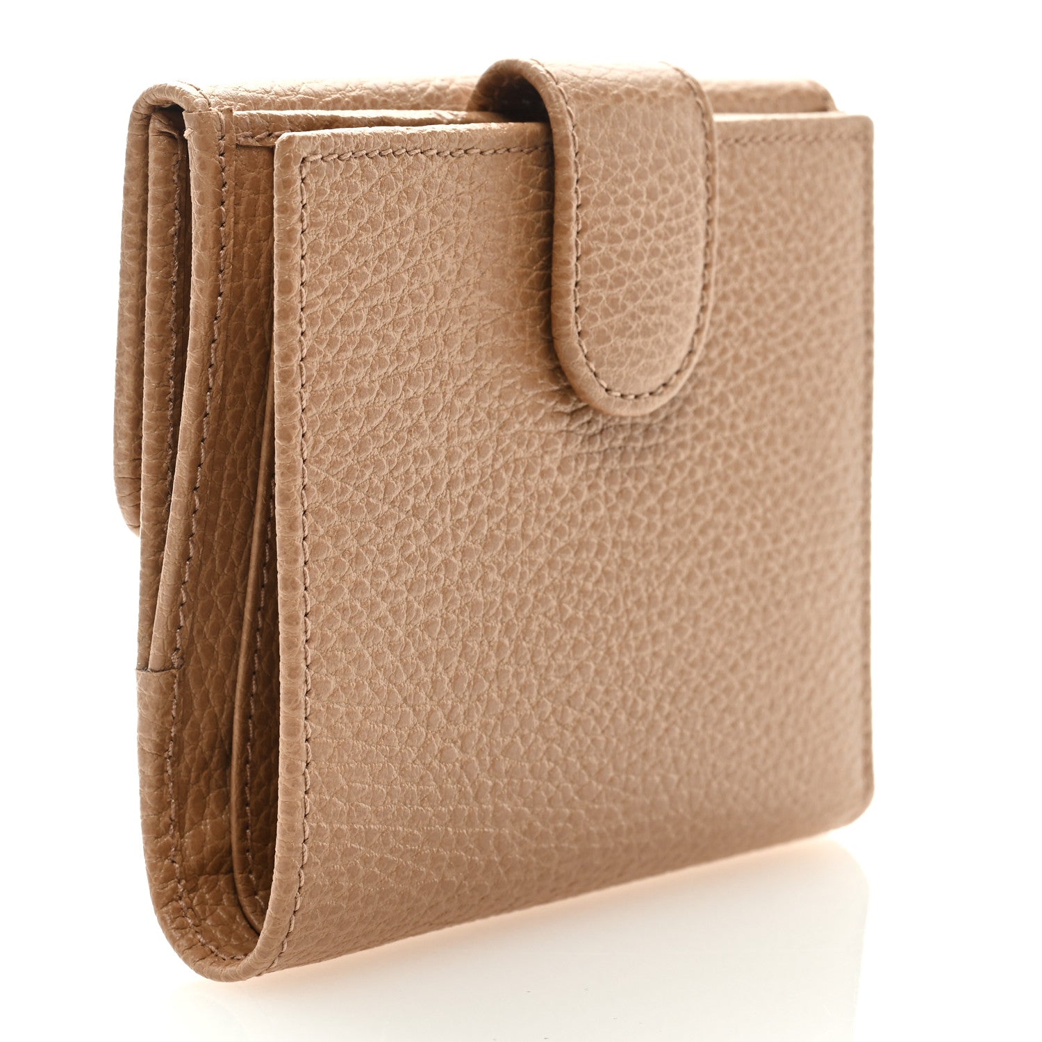 Gucci Dollar Calfskin Interlocking G French Wallet Camelia 3 of 7