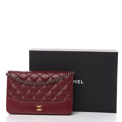 Chanel Aged Calfskin Quilted Gabrielle Wallet On Chain WOC Burgundy 13 of 13