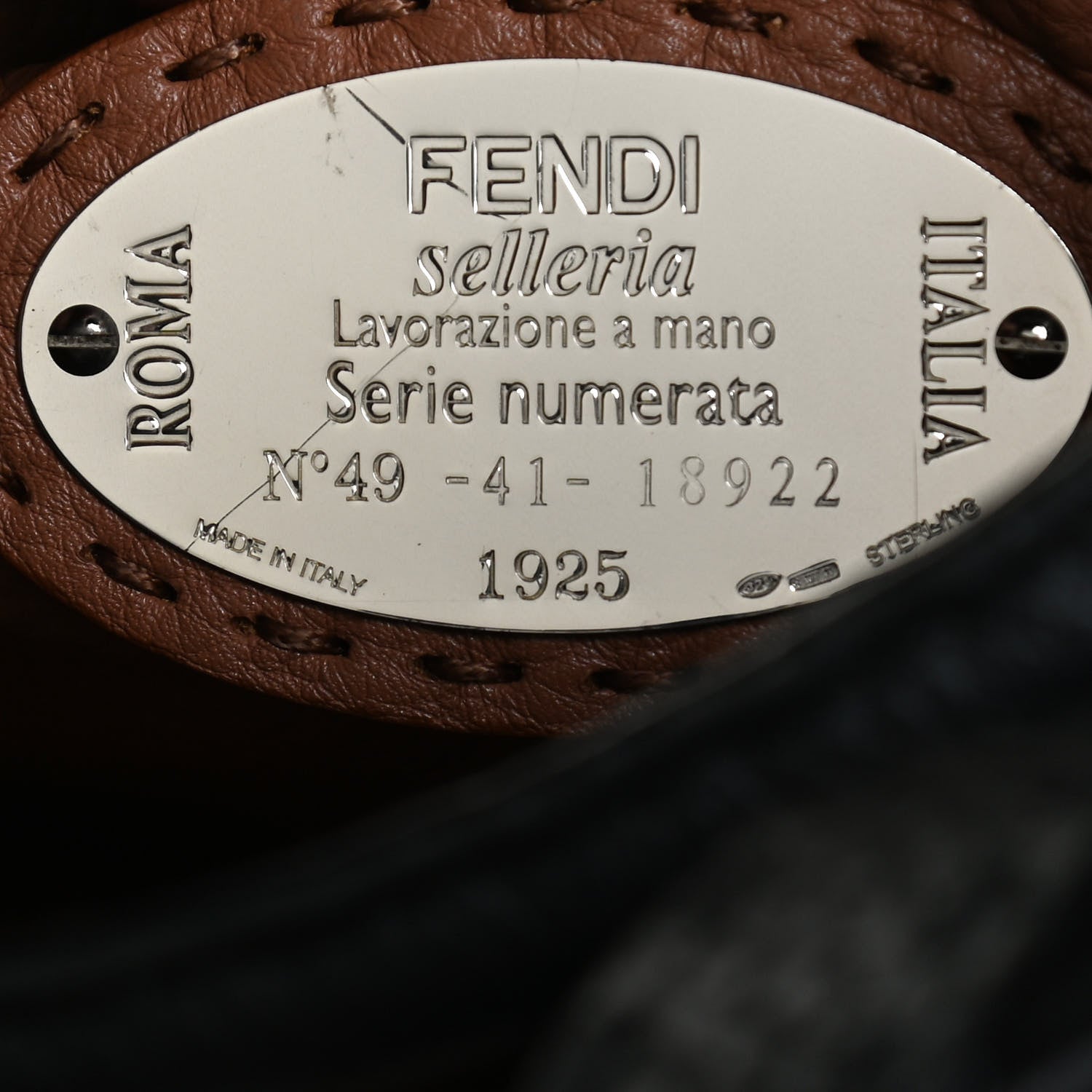 Fendi Cuoio Romano Selleria Bi-Color Large Peekaboo Iconic Satchel Black Mou 5 of 12