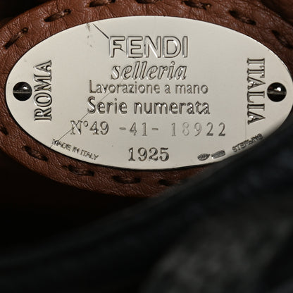Fendi Cuoio Romano Selleria Bi-Color Large Peekaboo Iconic Satchel Black Mou 5 of 12
