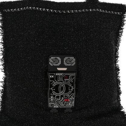 Chanel Tweed Resin Strass Large Robot Shopping Bag Black 7 of 9
