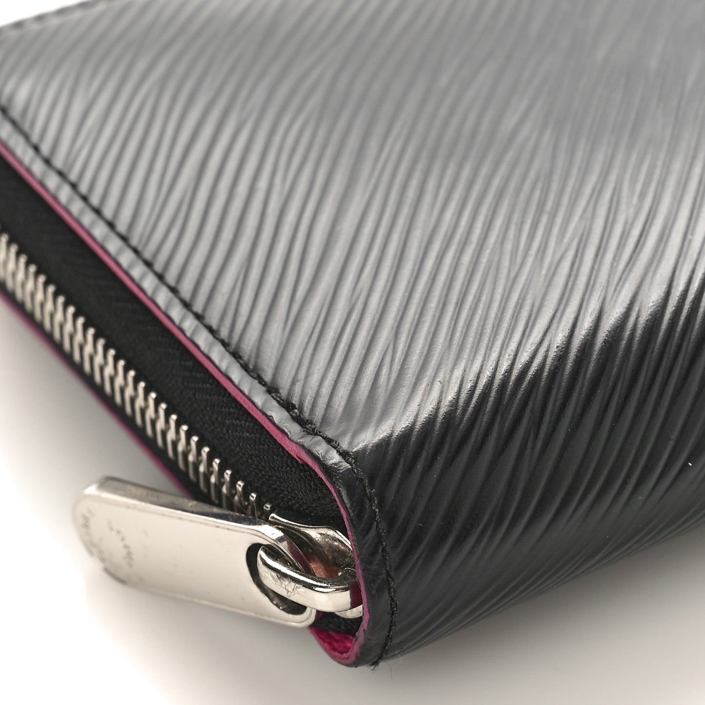 Epi Zippy Wallet Black Hot Pink