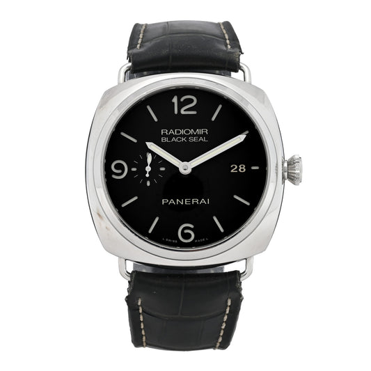 Stainless Steel Alligator 45mm Radiomir Black Seal 3 Days Automatic Watch Black PAM00388