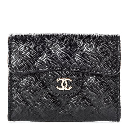Chanel Caviar Quilted Flap Card Holder Wallet Black 1 of 9