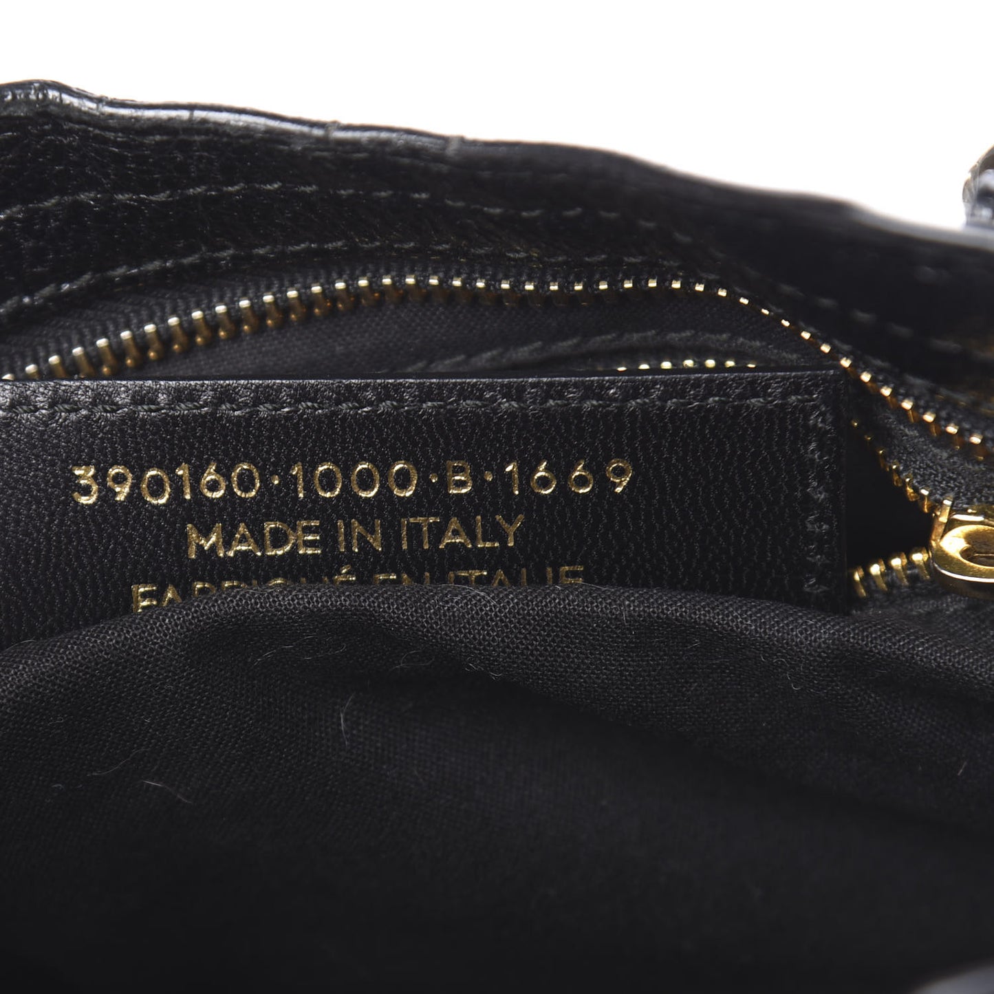 Chevre Gold Metallic Edge Hardware Mini City Black
