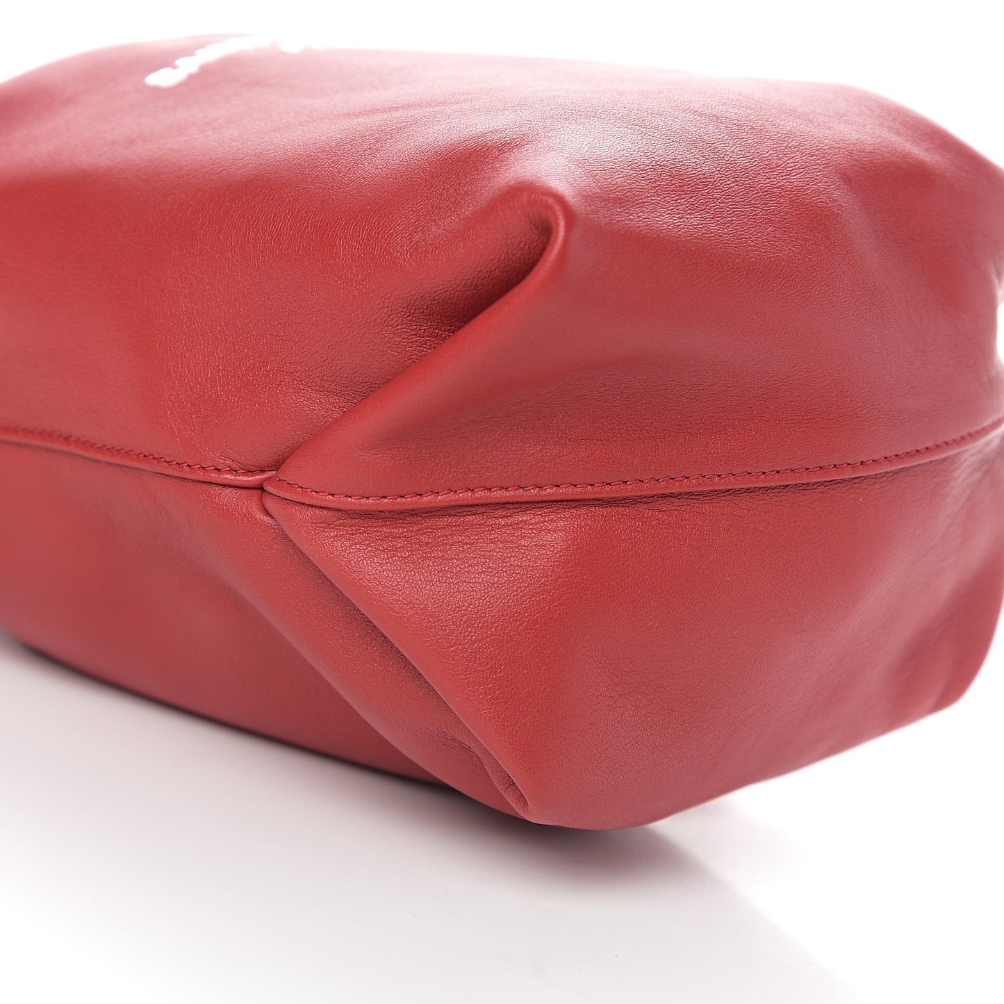 Lambskin Small Teddy Bucket Bag Red