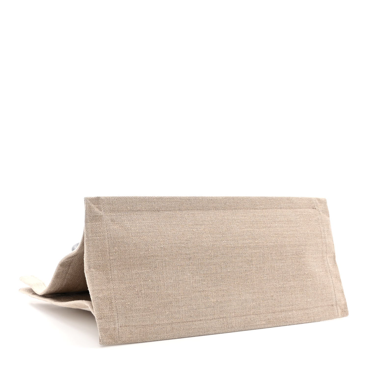 Saint Laurent Linen Calfskin Small Rive Gauche Tote Greggio Natural 4 of 11