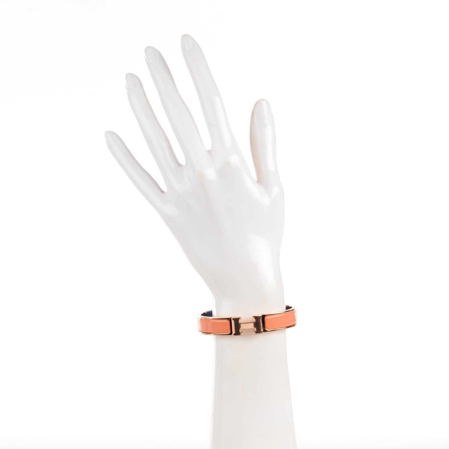 Hermes Enamel Narrow Clic Clac H Bracelet GM Rose Saumon 4 of 14