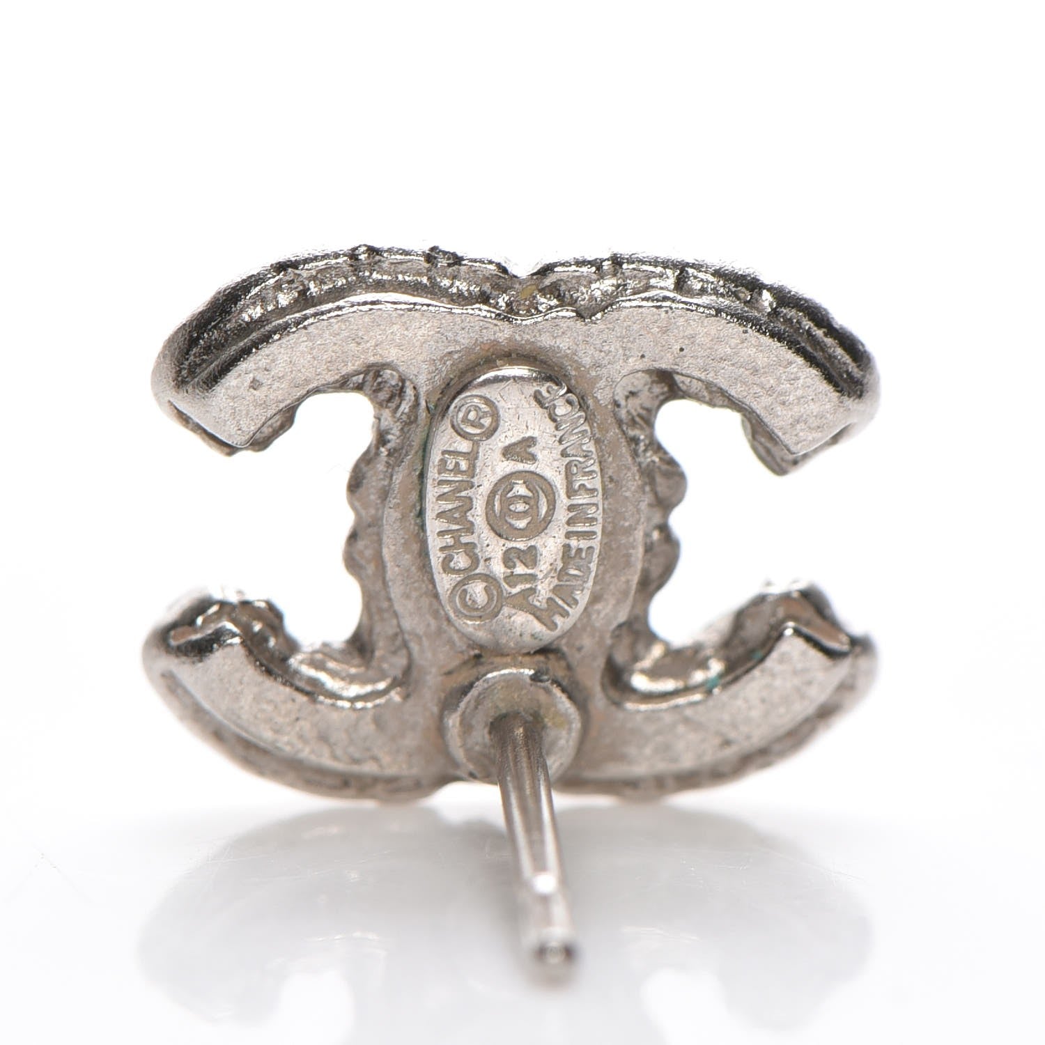 Chanel Crystal CC Earrings Silver 3 of 5