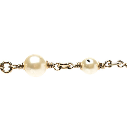 Chanel Pearl Chain CC Multi Strand Necklace Gold 7 of 8