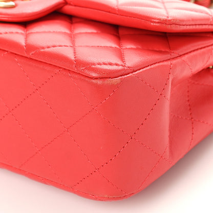 Chanel Lambskin Quilted Mini Rectangular Flap Red 9 of 9
