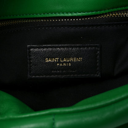 Saint Laurent Lambskin Quilted Small Loulou Puffer Monogram Chain Satchel New Vert 6 of 10