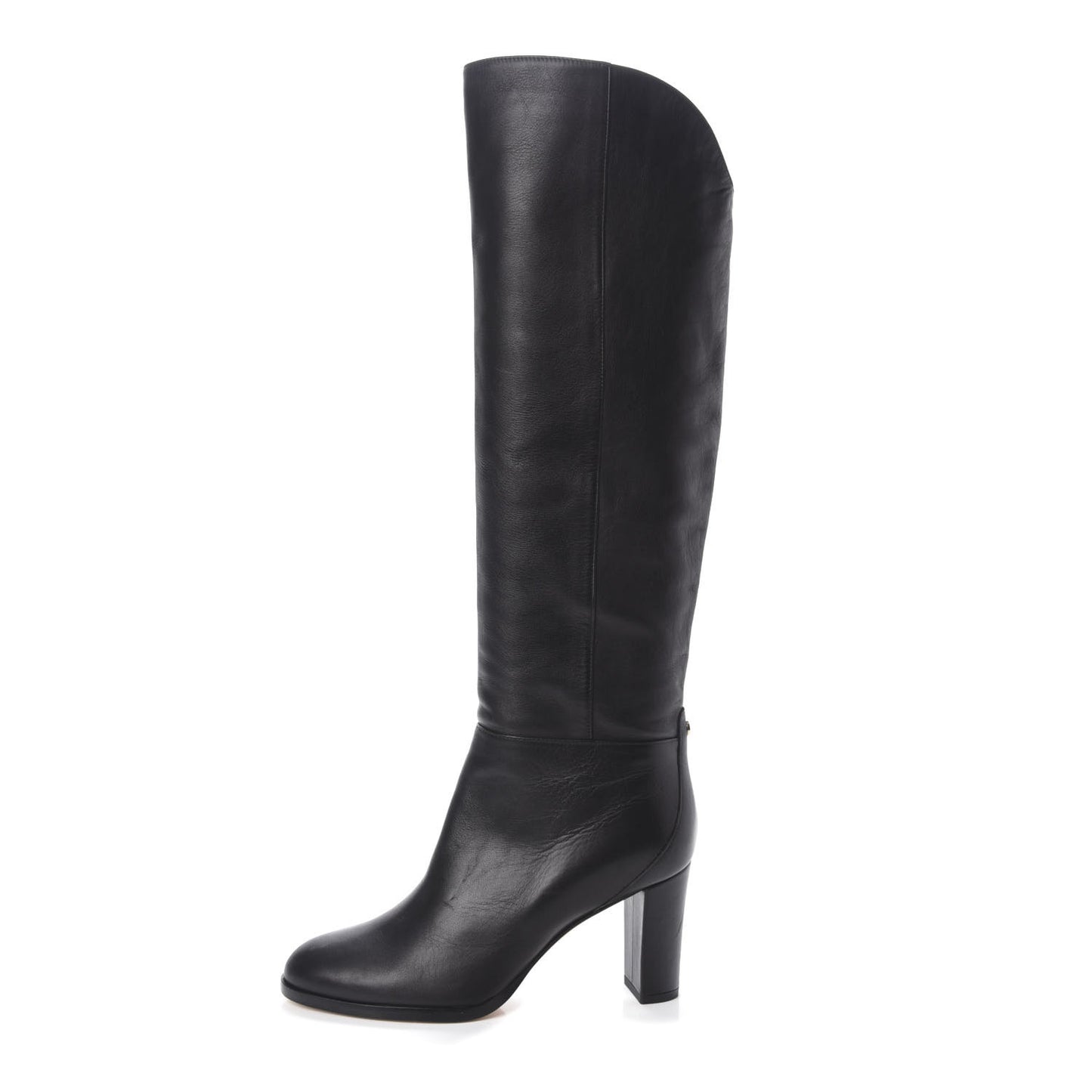 Calfskin Knee High Boots 36.5 Black
