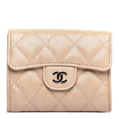 Chanel Iridescent Caviar Quilted Flap Card Holder Beige 1 of 7
