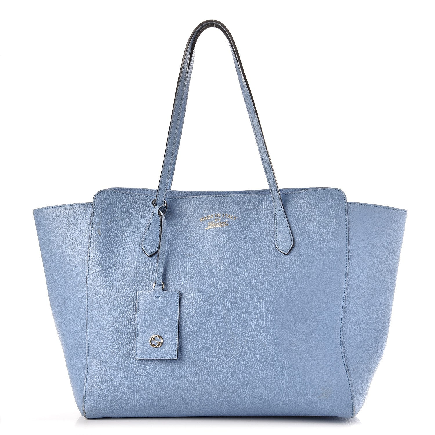Gucci Dollar Calfskin Medium Swing Tote Mineral Blue 1 of 15