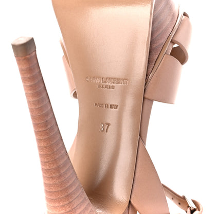 Saint Laurent Calfskin Tribute 105 Platform Sandals 37 Beige 7 of 12