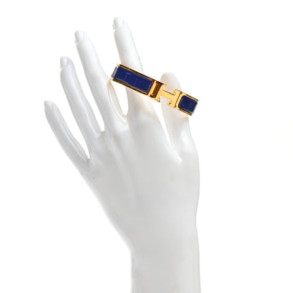 Hermes Enamel Narrow Clic Clac H Bracelet PM Bleu Indigo 2 of 4