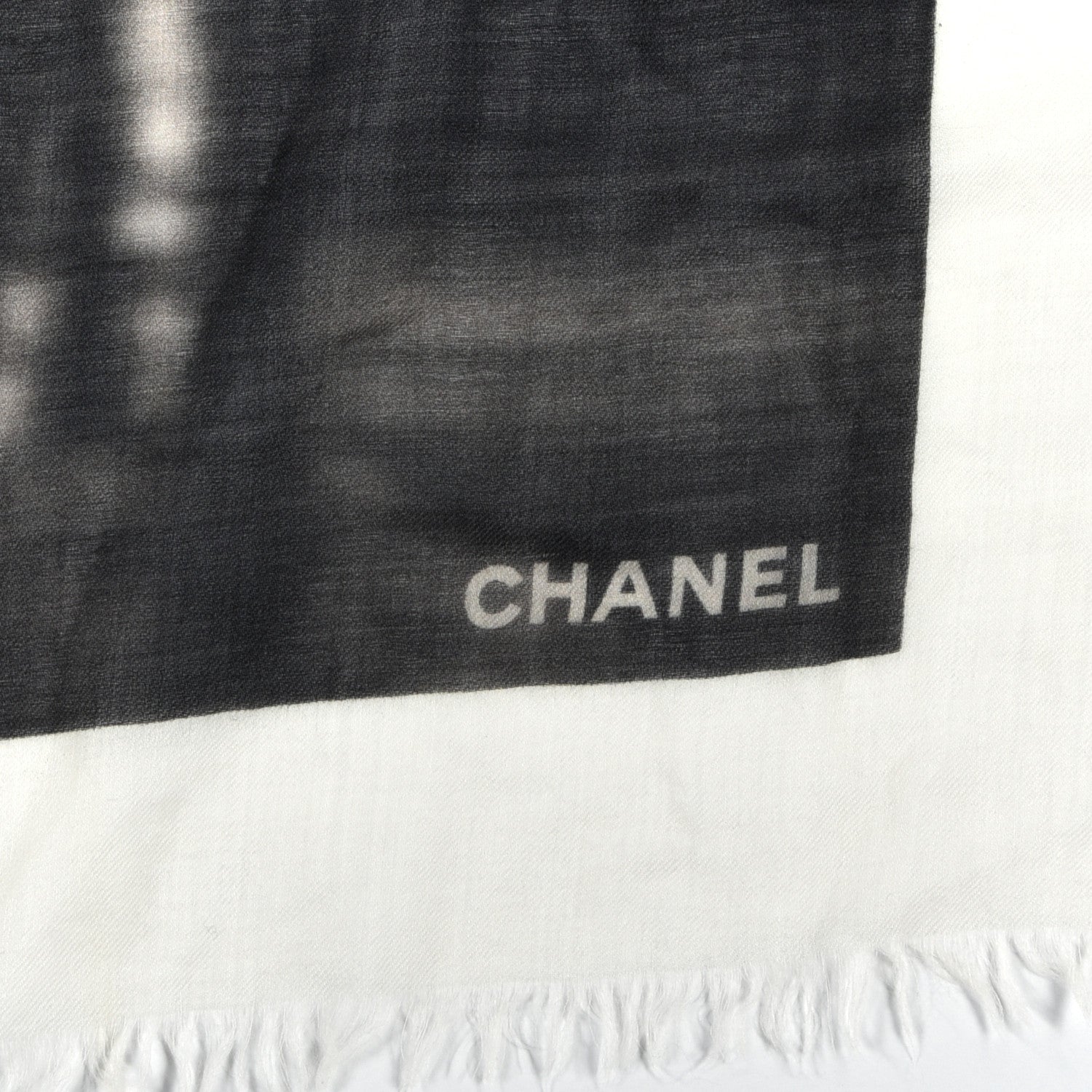 Chanel Cashmere Neon CC Fringe Scarf Black 3 of 5