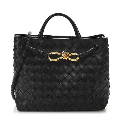 Bottega Veneta Nappa Intrecciato Small Andiamo Shoulder Bag Black 1 of 9