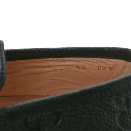 Gucci Piuma Calfskin Embossed Womens Platform Lug Sole Loafers 40 Black 10 of 11