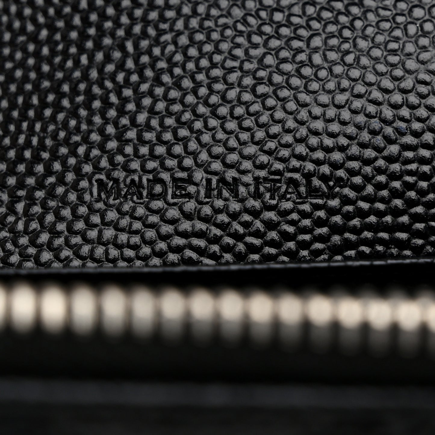 Grain De Poudre Matelasse Chevron Monogram Envelope Chain Wallet Black