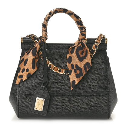 Dolce & Gabbana Dauphine Small Miss Sicily Satchel With Scarf Black 1 of 9