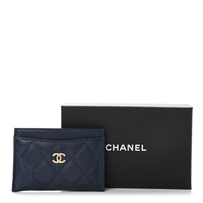 Chanel Caviar Quilted Card Holder Navy 10 of 10