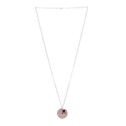Tiffany Sterling Silver Enamel Paloma Picasso Large Crown of Hearts Pendant Necklace Red 3 of 5