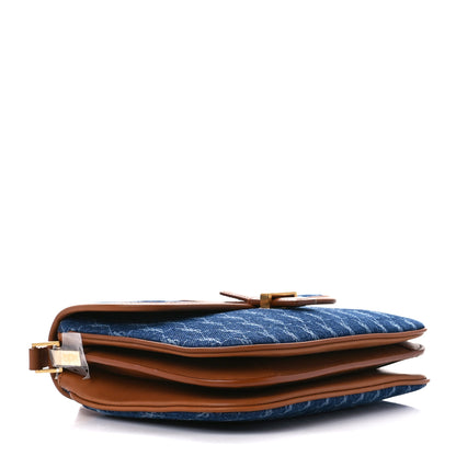 Saint Laurent Suede All-Over Monogram Small Le Monogramme Satchel Denim 4 of 10