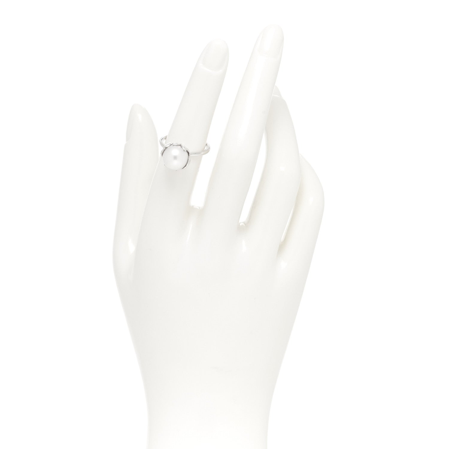 Tiffany Sterling Silver Freshwater Pearl Paloma Picasso Olive Leaf Ring 52 6 2 of 4