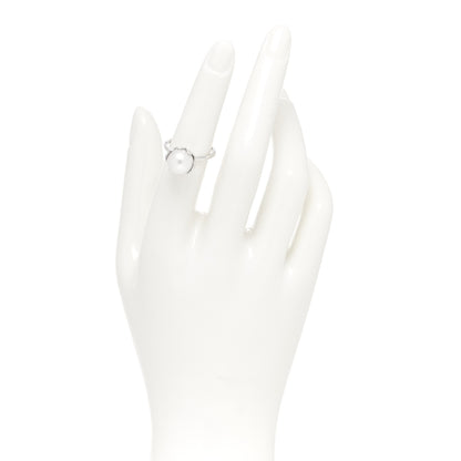 Tiffany Sterling Silver Freshwater Pearl Paloma Picasso Olive Leaf Ring 52 6 2 of 4