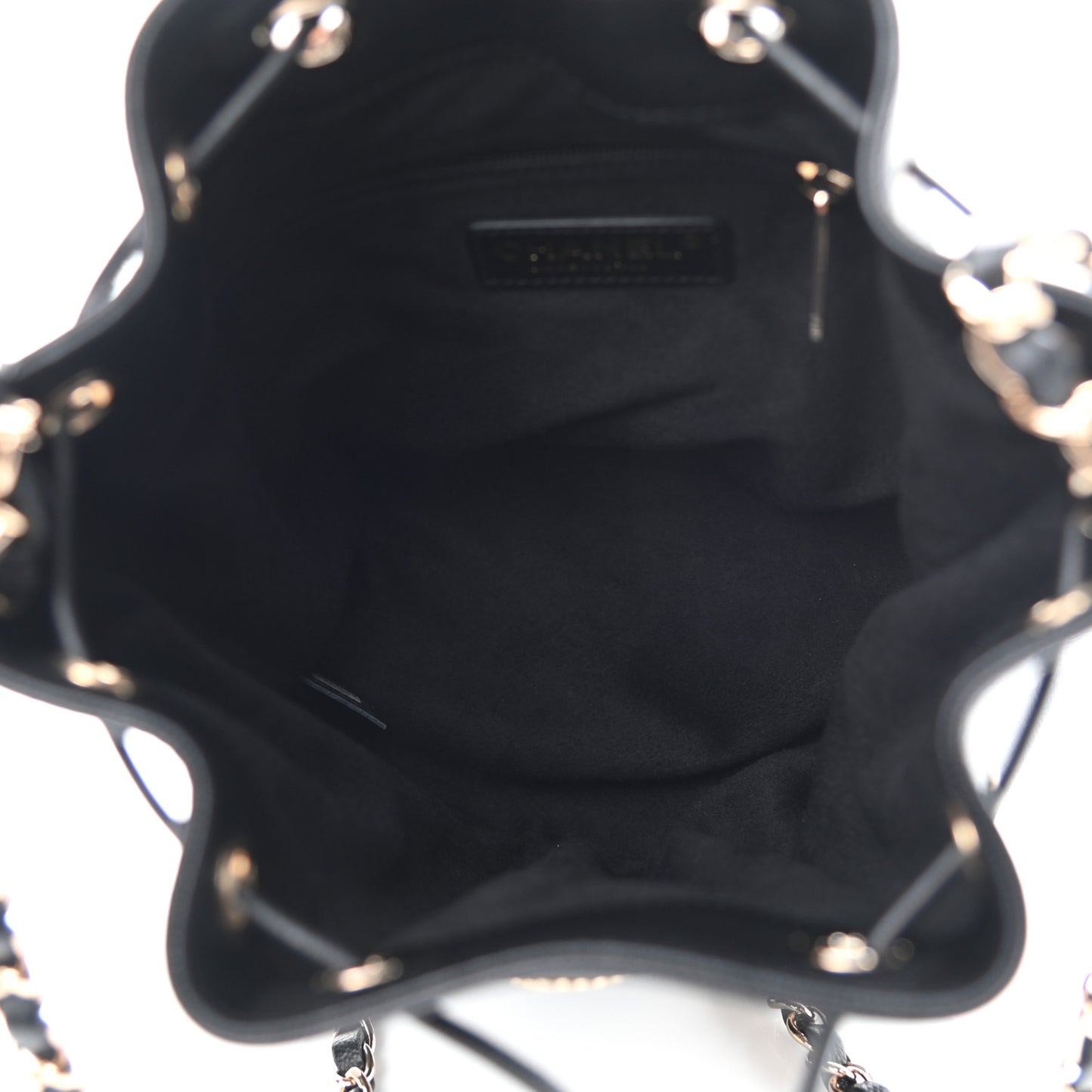 Caviar Deauville Drawstring Bucket Bag Black