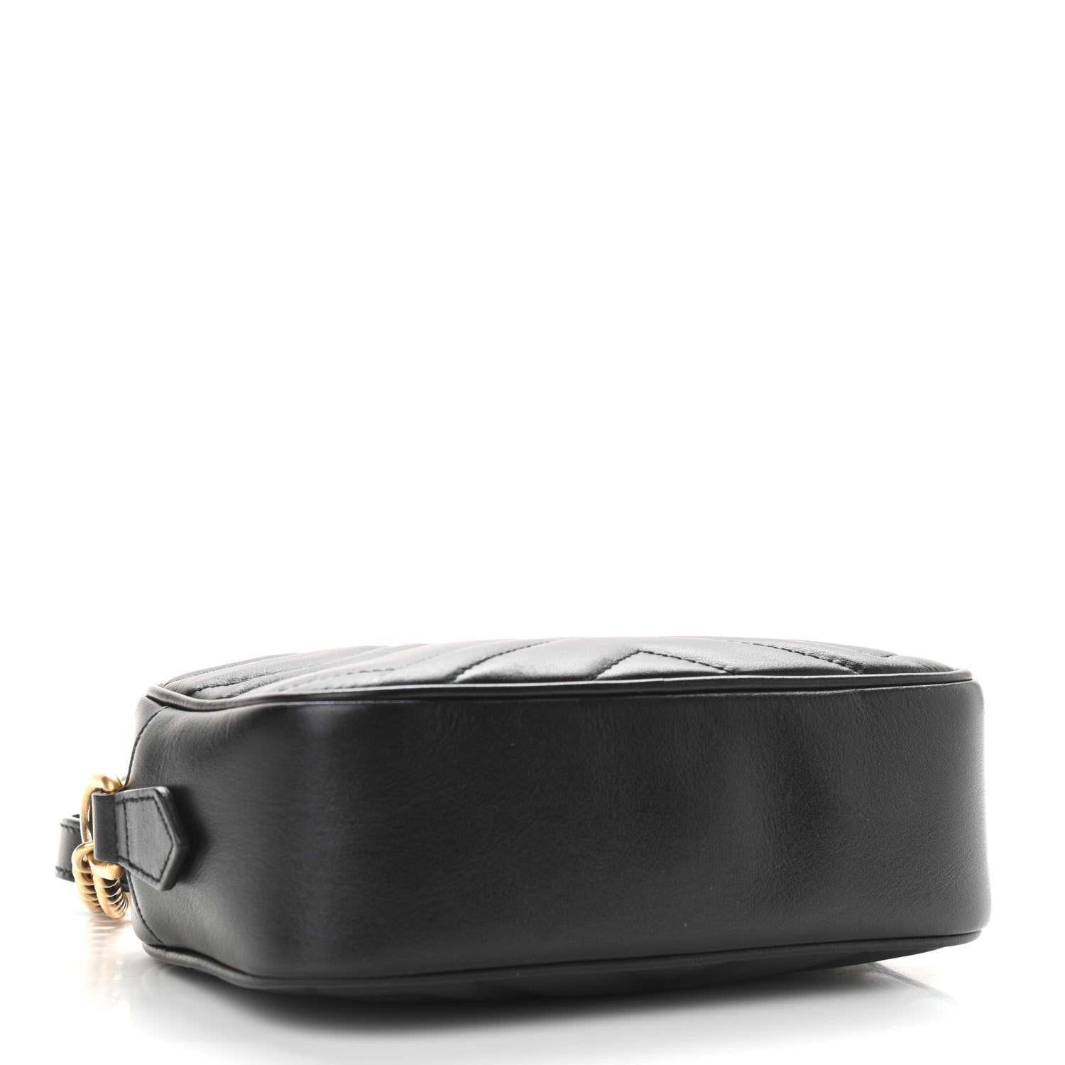 Gucci Calfskin Matelasse Mini GG Marmont Chain Shoulder Bag Black 4 of 10