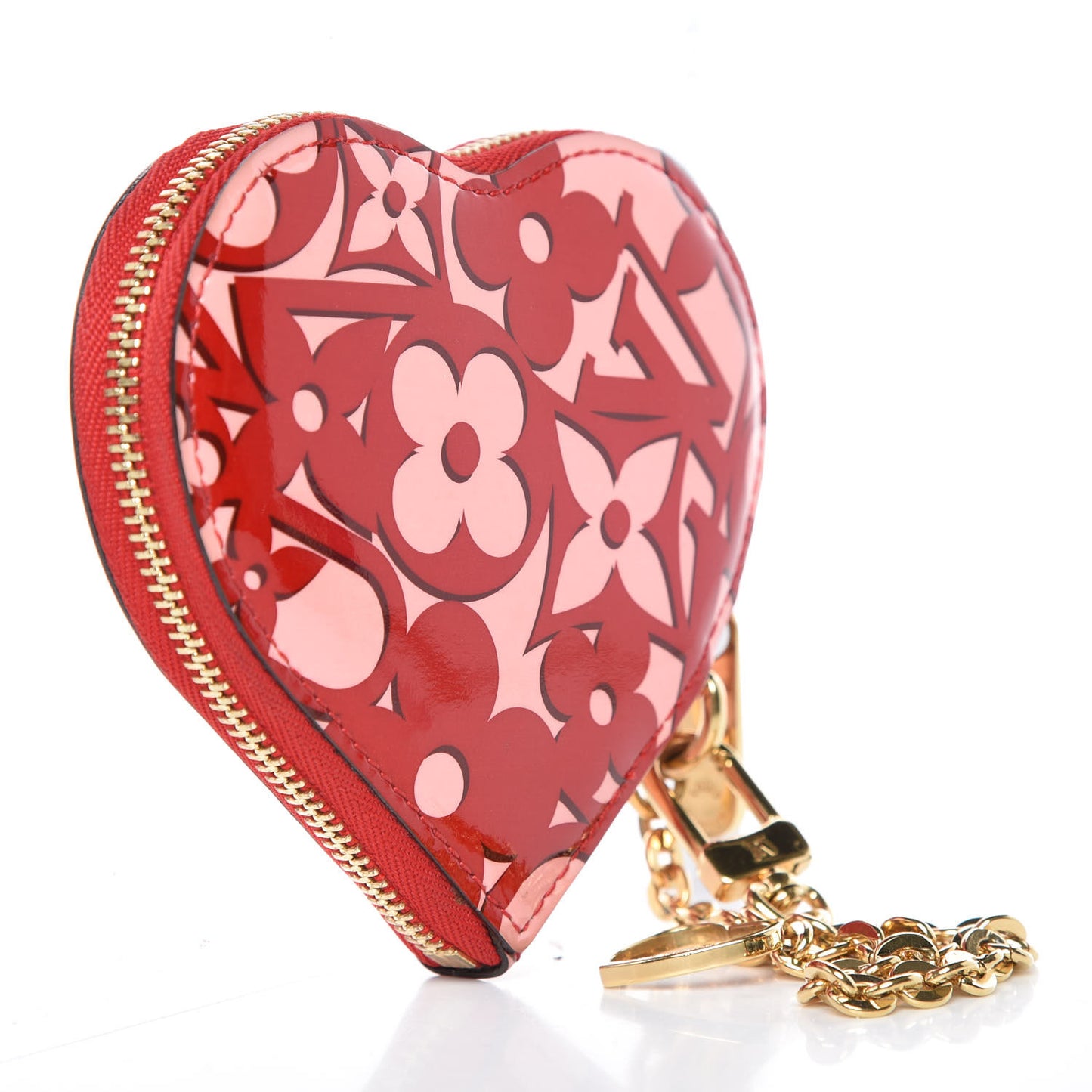Patent Sweet Monogram Coeur Heart Coin Purse Pomme D'Amour