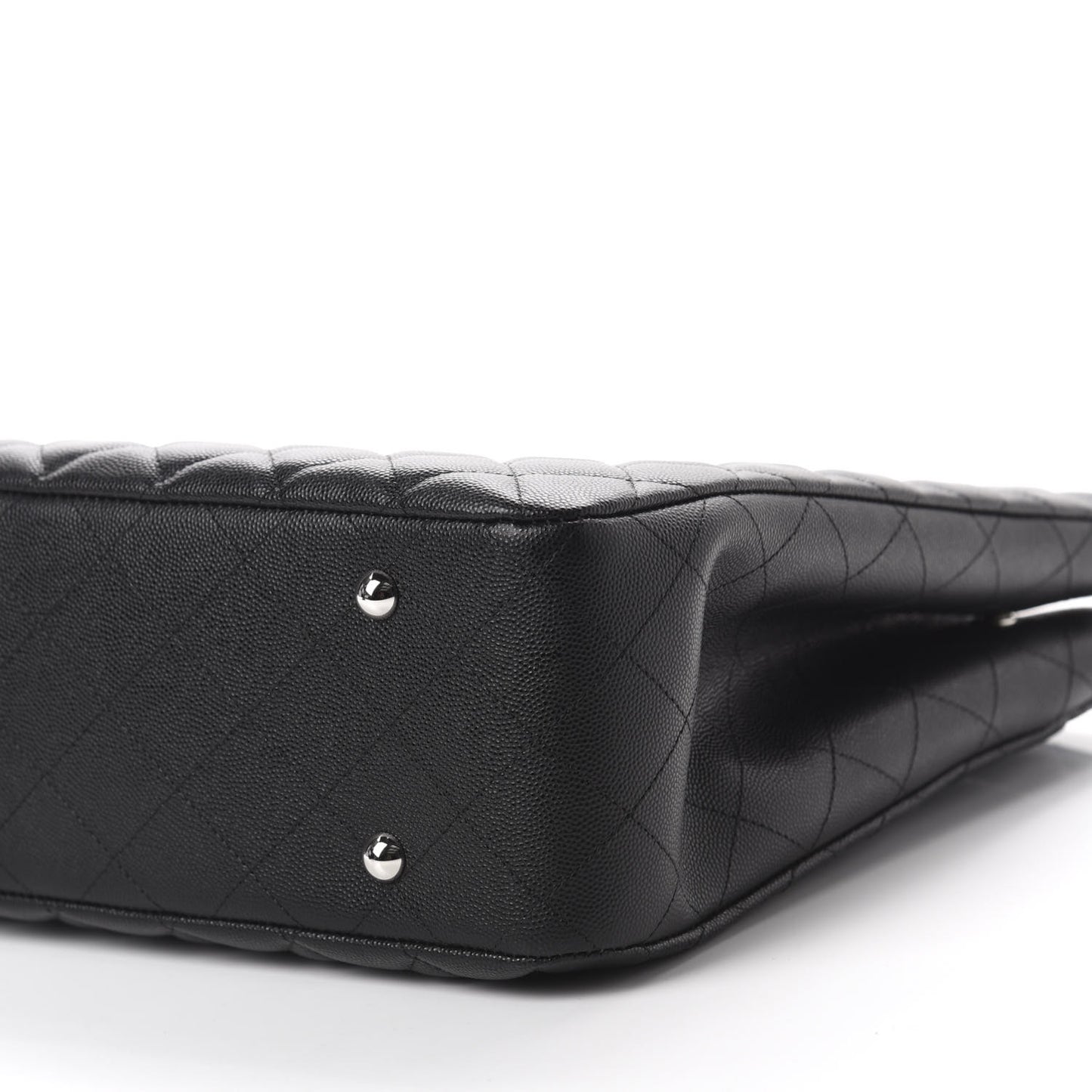 Caviar Quilted Large Shopping Tote Black