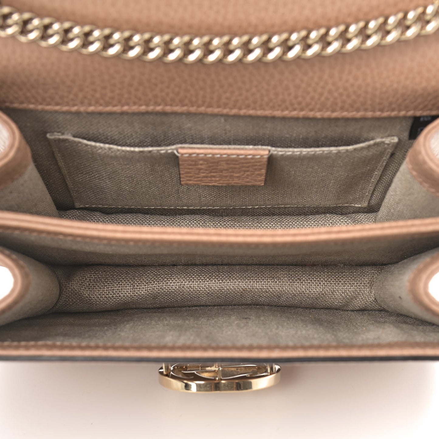 Dollar Calfskin Small Interlocking G Shoulder Bag Camelia