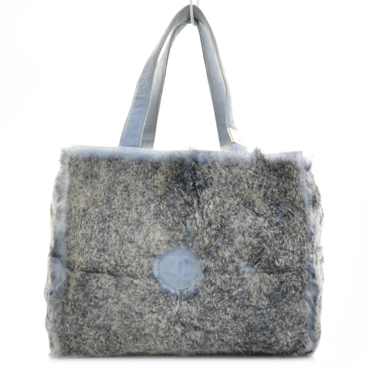 Lapin Rabbit Fur Tote w Cosmetic Pouch