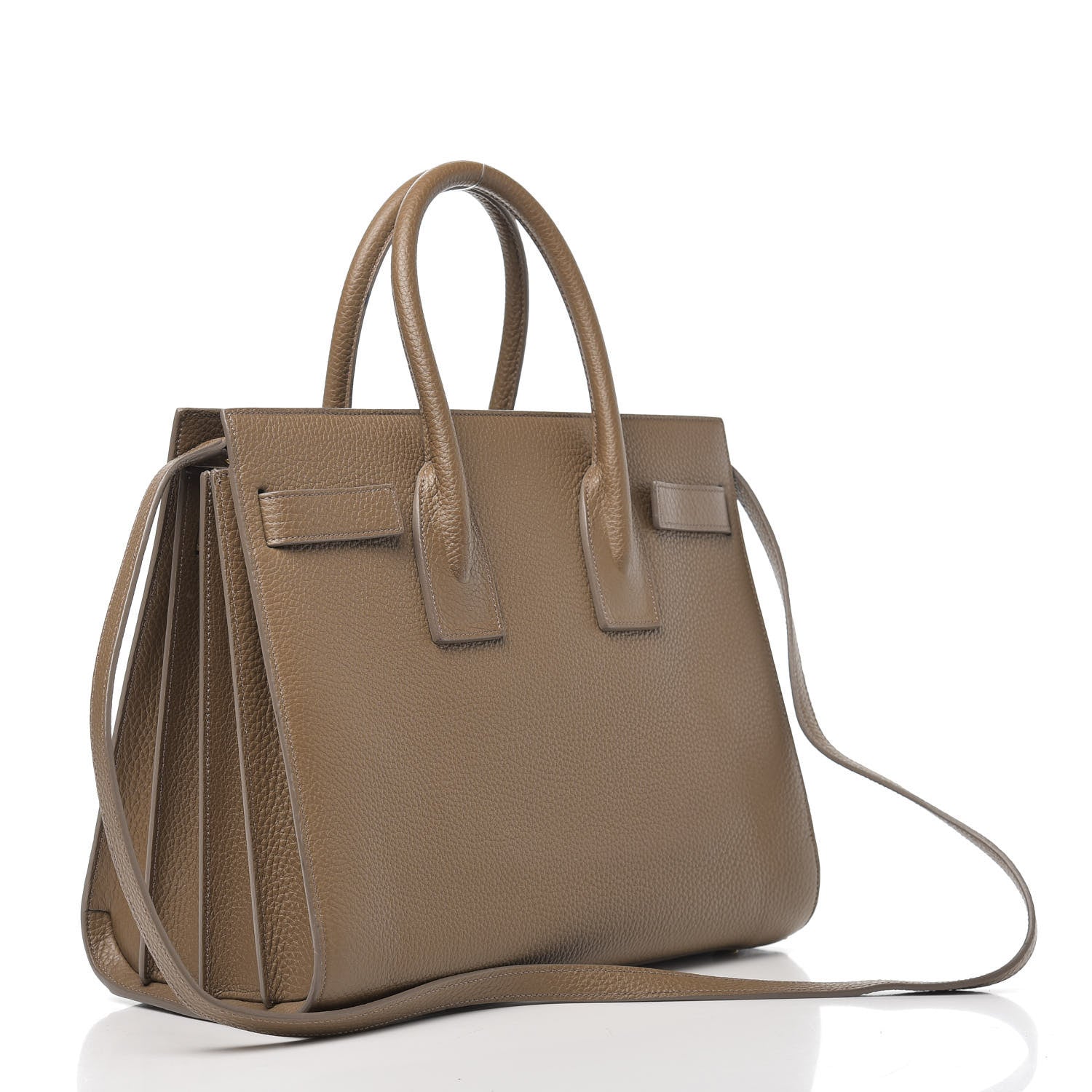 Saint Laurent Grained Calfskin Small Sac De Jour Taupe 4 of 12