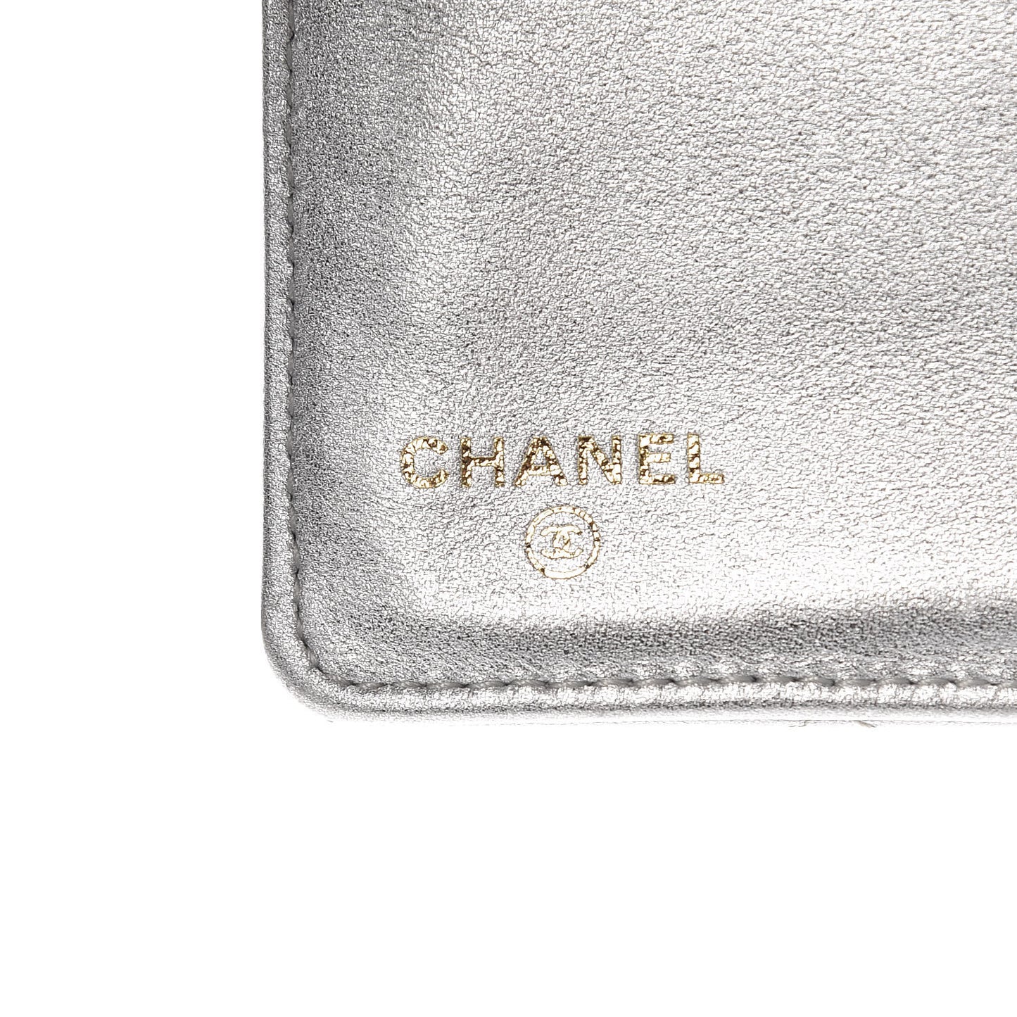 Metallic Lambskin Quilted Reissue Yen Wallet Silver