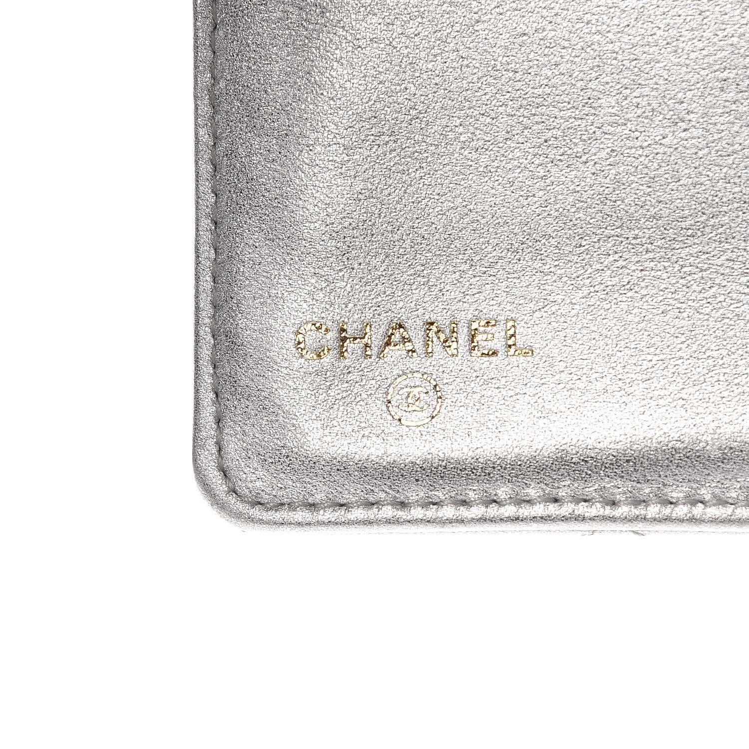 Chanel Metallic Lambskin Quilted Reissue Yen Wallet Silver 6 of 9