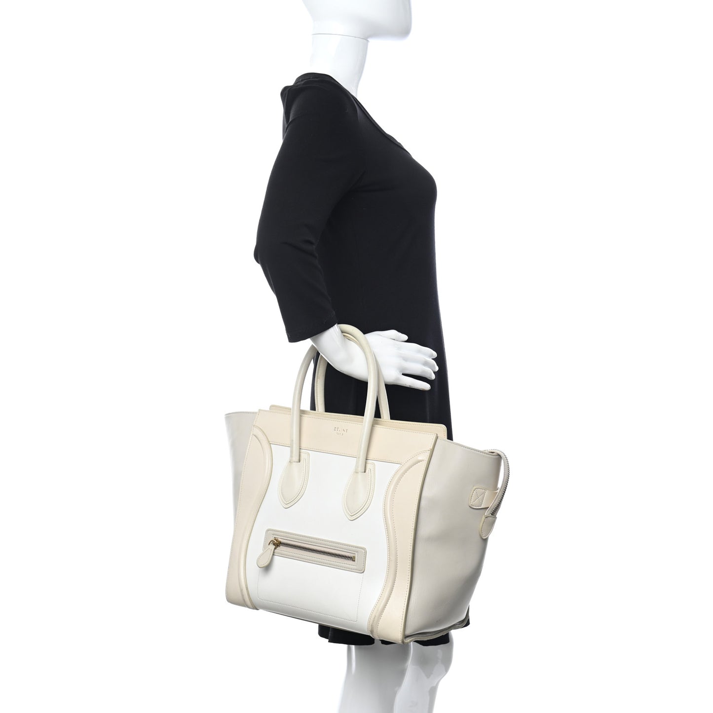 Smooth Calfskin Mini Tri-Color Luggage White