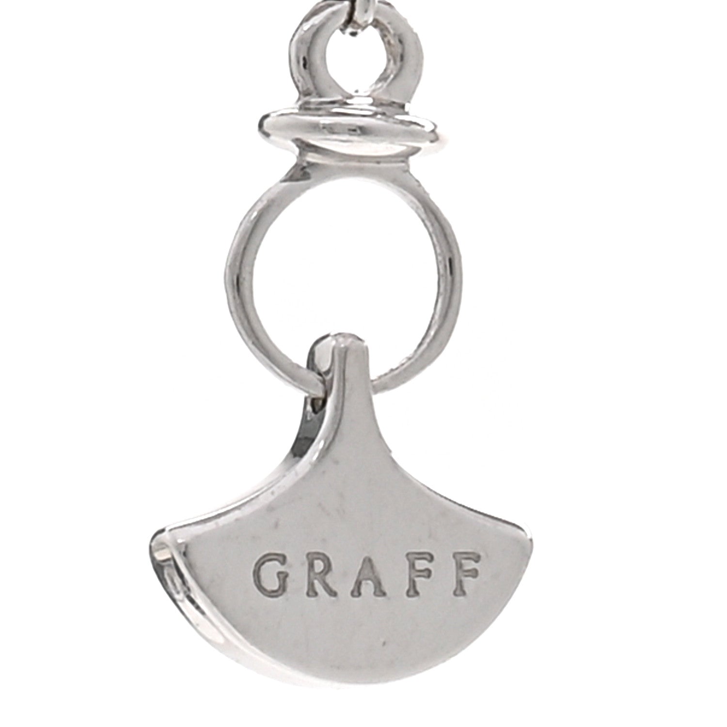 Graff 18K White Gold Diamond Butterfly Silhouette Mini Pendant Necklace 4 of 5