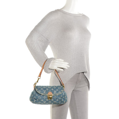 Louis Vuitton Monogram Denim Mini Pleaty Blue 2 of 7