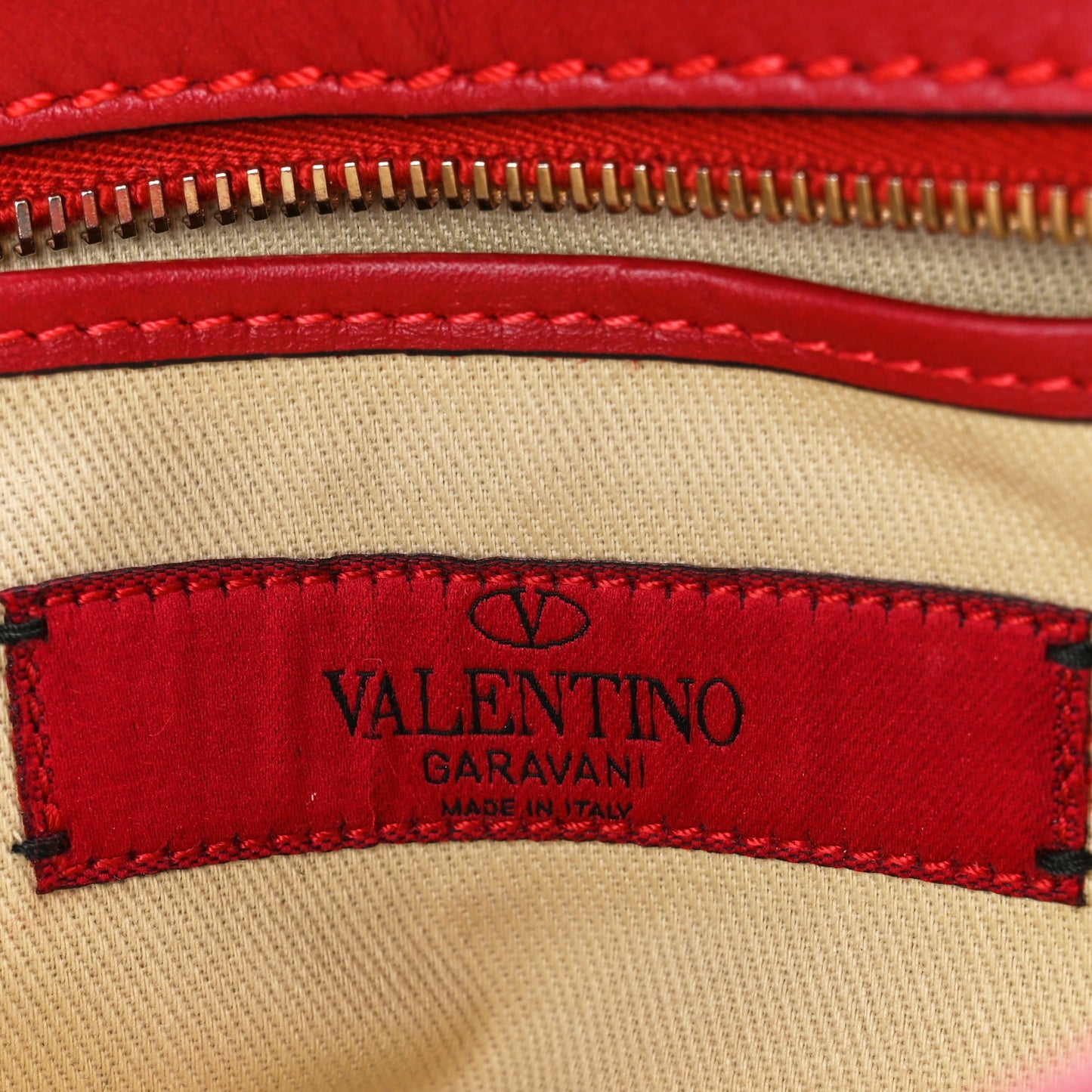 Calfskin Rockstud Camera Crossbody Bag Red