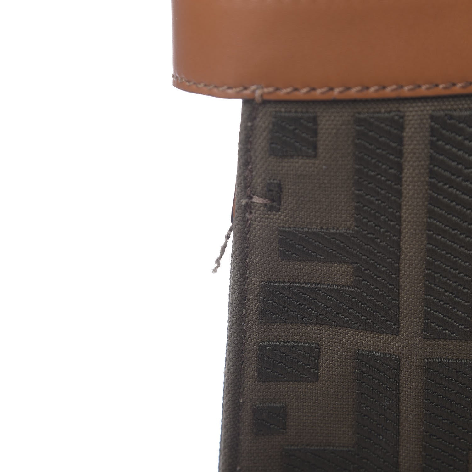 Fendi Canvas Vitello King FF Embroidered Medium Peekaboo X-Tote Amazzonia Cuoio 9 of 12