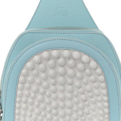 Christian Louboutin Calfskin Mens Loubifunk Spiked Bag White Mineral 7 of 12