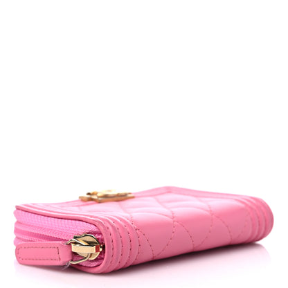 Chanel Calfskin Quilted Boy Zip Around Coin Purse Wallet Pink 3 of 12