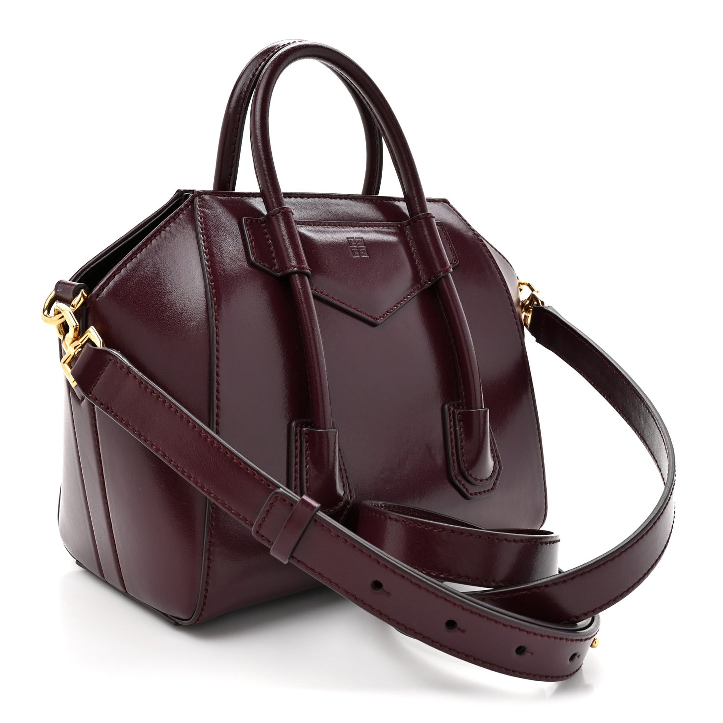 Box Calfskin Mini Lock Antigona Oxblood Red